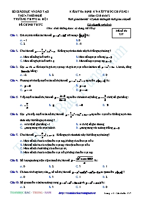 Kiểm tra định kỳ  Kết thúc chương 1 môn Giải tích 12 - Mã đề thi 357